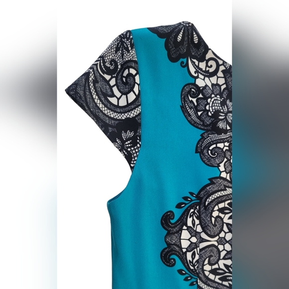 ❤️ SHELBY & PALMER DRESS SHORT SLEEVE GREEN BLACK SIZE: 6 - Picture 4 of 11